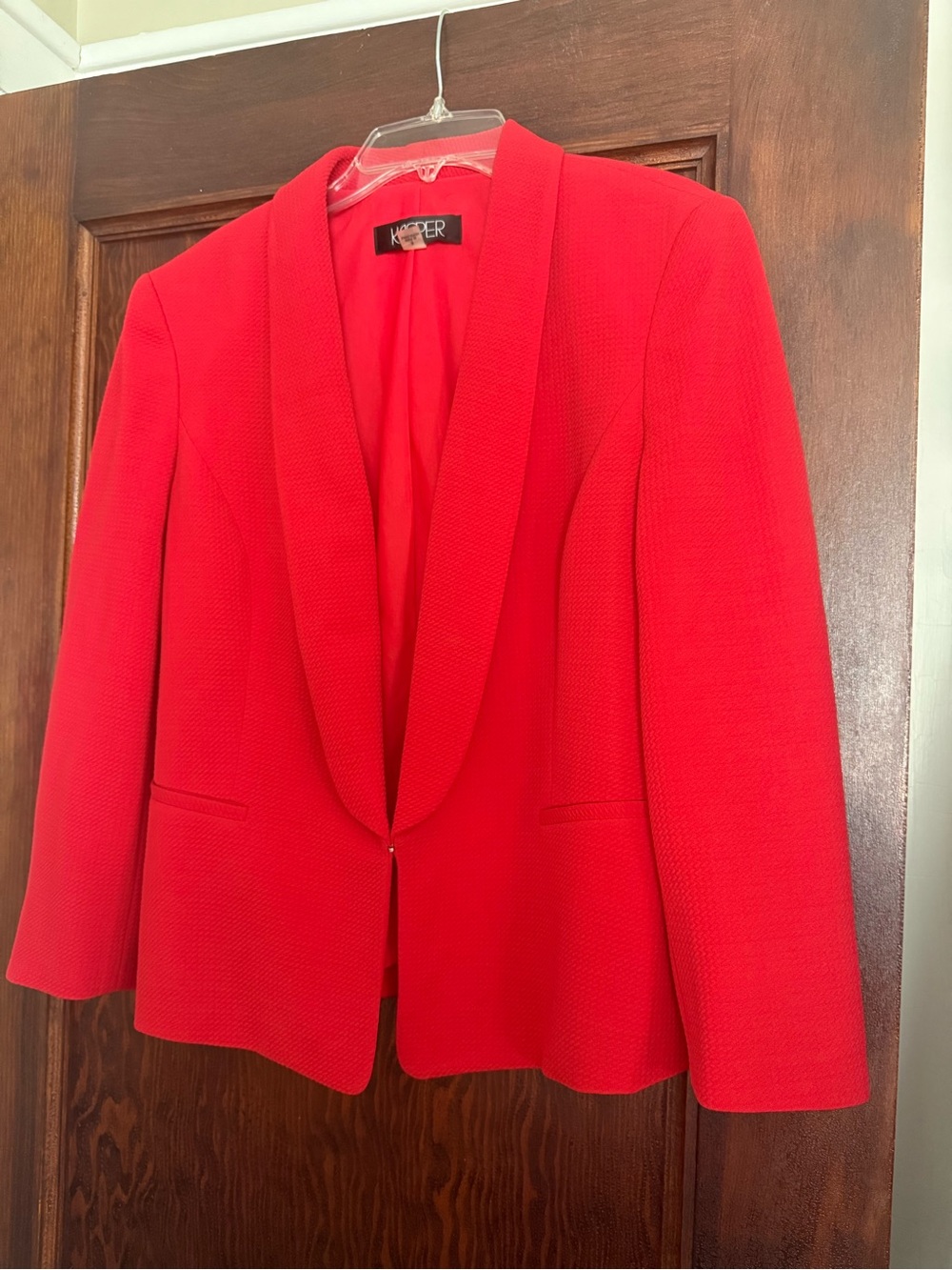 Kasper Women's Bright Red Shawl Collar Blazer